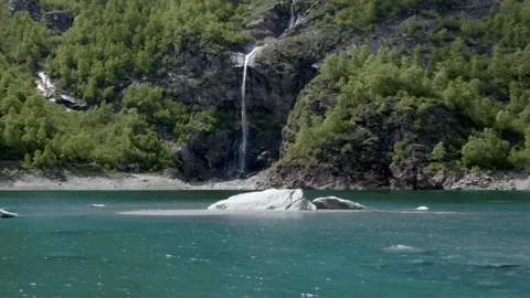 Mountain river waterfall nature Video stock 273210605