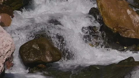 Mountain River Waterfall in North Caucasus, Russia Stock Footage 320856570
