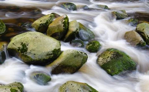 Mountain river waterfall Stock Photos