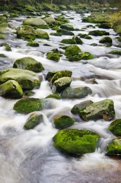 Mountain river waterfall Stock Photos