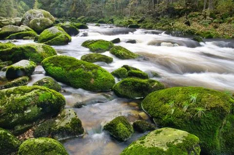 Mountain river waterfall Stock Photos