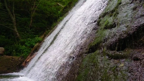 Mountain river waterfall in slow motion Stock Footage 81171776