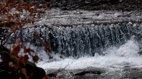 Mountain River Waterfall in Spring Forest. Vídeo Stock 61016245
