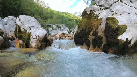Mountain river waterfalls, UHD Stock Footage 94440145