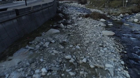 Mountain river with white stones Stock Footage 100678161