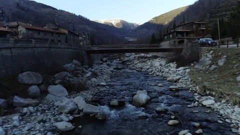 Mountain river with white stones Stock Footage 100678193
