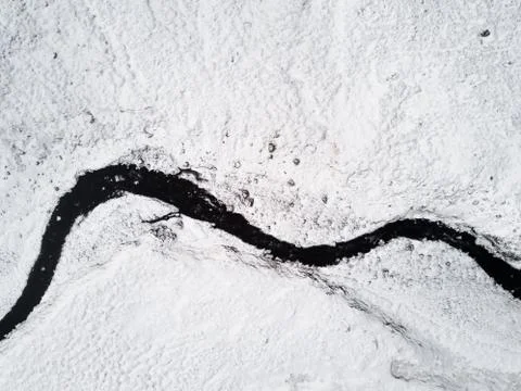 Mountain river winter contrast Stock Photos