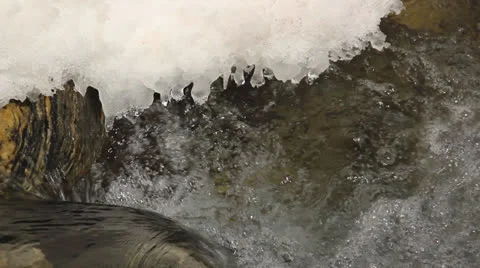 Mountain river in winter Stock Footage 22900091