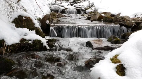 Mountain river in winter. Stock Footage 73292968
