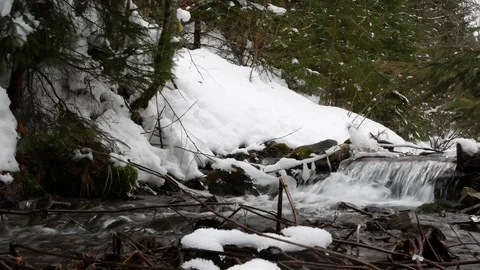 Mountain river in winter. Stock Footage 73292988