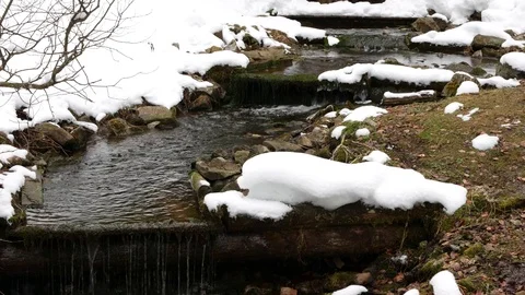 Mountain river in winter. Stock Footage 73293032