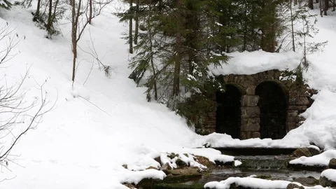 Mountain river in winter. Stock Footage 73293084