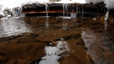 Mountain river in winter. Stock Footage 73297882