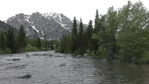 Mountain river in Wyoming Stock Footage 111048726