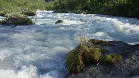 Mountain rivers are sources of clean water originating from glaciers Stock Footage 126097363