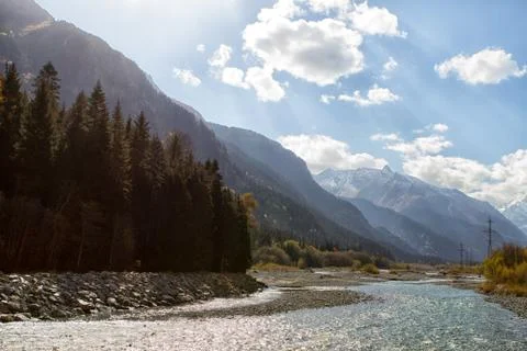 The mountain rivers of the Caucasus Stock Photos