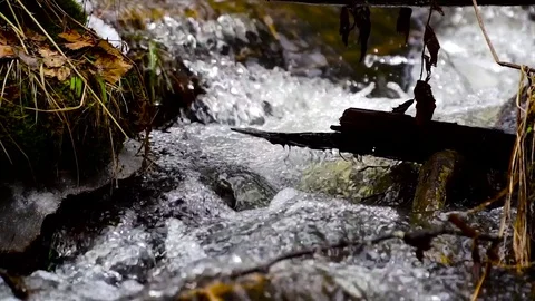 Mountain rivers, thawed waters from mountains, brooks Stock Footage 75664988