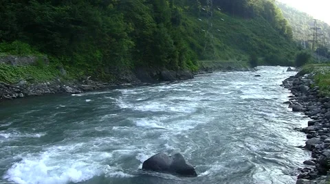 Mountain river,Sochi, Russia Stock Footage 53303561