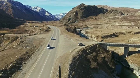 Mountain road aerial Stock Footage 60425074