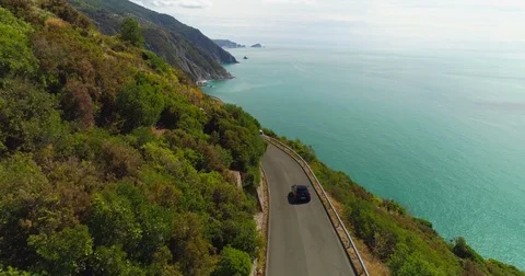 Mountain Road Aerial View Stock Footage 80877683