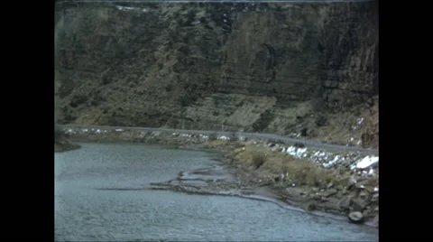 Mountain Road Along River Video stock 47527379
