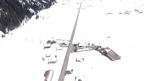 Mountain road with alpine activity and traffic Stock Footage 332134299