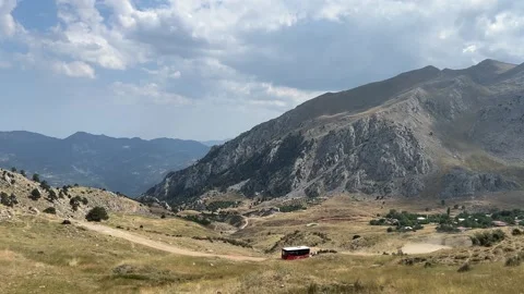 Mountain Road and Bus Passing Through Feslikan Plateau Antalya Turkey Stock Footage 343830979