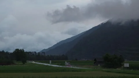 Mountain road in the Austrian Dolomites Stock Footage 252736849