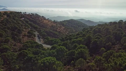 Mountain Road between Clouds and Curves Video stock 292630920