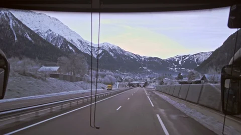 Mountain road Chamonix Geneva Stock Footage 104836517
