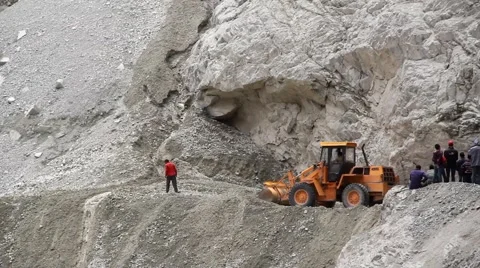 Mountain Road Construction Stock Footage 52113950