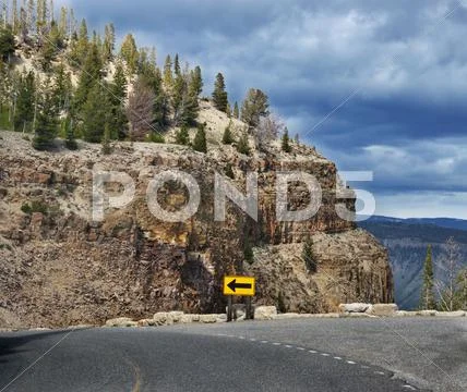 Mountain road curve Stock Photos