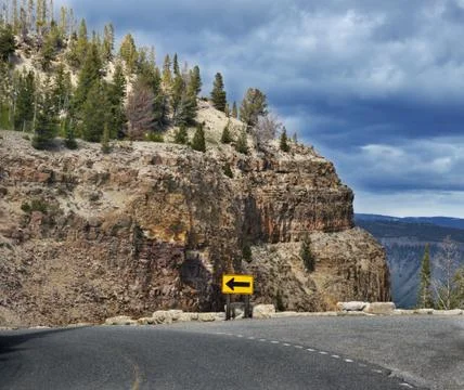 Mountain road curve Stock Photos