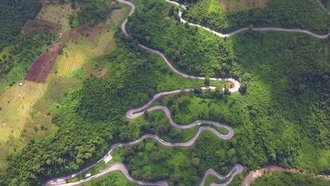 Mountain Road Stock Footage 81325180