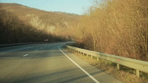 Mountain road at hight speed drive Stock Footage 70003467