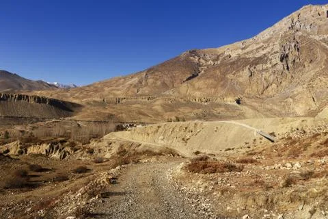 Mountain road in the Himalayas Stock Photos
