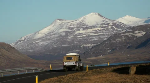 The mountain road of Iceland Stock Footage 25103823