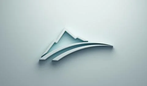 Mountain road logo. 3D Render illustration Illustrazione stock