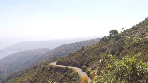 Mountain road to  Monastery of Sant Pere de Rodes. Spain. Stock-Footage 77457166
