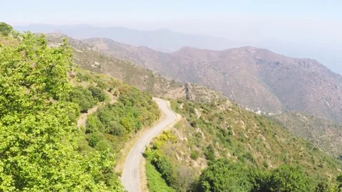 Mountain road to  Monastery of Sant Pere de Rodes. Spain. Video stock 77457188