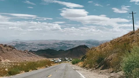 Mountain road in the mountains, road, mountain, landscape, sky, mountains, Stock Footage 252154739