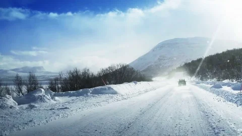 Mountain road from Norway to Sweden Stock-Footage 75432453
