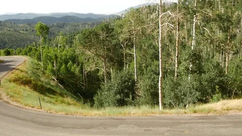 Mountain road pan from above Vídeos de archivo 78045658