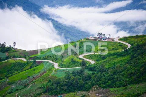 Mountain road at ( phu tubberk) in Phu Hin Rong Kla National Park Stock Photos