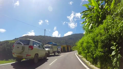 Mountain road shot from the front of car Stock Footage 220413693
