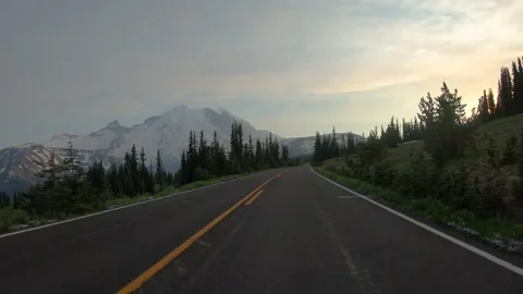 Mountain Road At Sunset Stock Footage 165269541