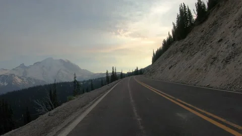 Mountain Road At Sunset Stock-Footage 165270241