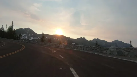Mountain Road At Sunset Stock Footage 165270333