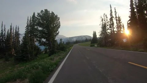 Mountain Road At Sunset Stock Footage 165697764