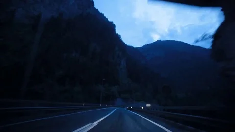 The mountain road in Switzerland Exit from mountain tunnel Stock Footage 73537552